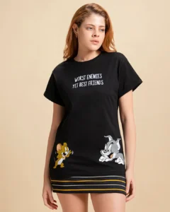 Women's Black Worst Enemies Boyfriend T-shirt - Image 2